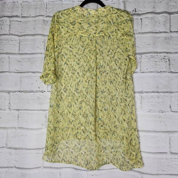 Nic + Zoe Printed Split V-Neck Hi-Low Hem Tunic Top Yellow Small - Picture 5 of 14